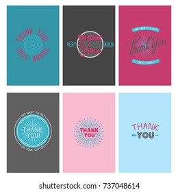 Thank you gratitude feeling emotions text lettering vector card design thanksfull quote phrases message