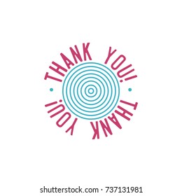 Thank you gratitude feeling emotions text lettering vector badge thanksfull quote phrases message