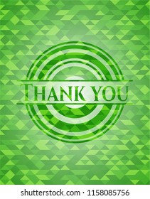 Thank you green mosaic emblem