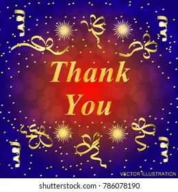 Thank You Greeting Card Brightly Colorful Stock Vector (Royalty Free ...