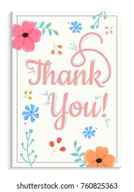 Thank You Greeting Card Design Colorful Stock Vector (Royalty Free ...