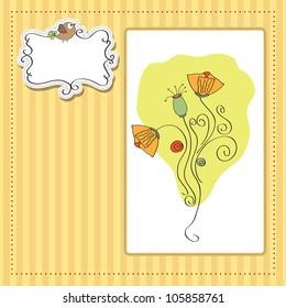 thank you greeting card with flower