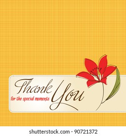 thank you greeting card and flower