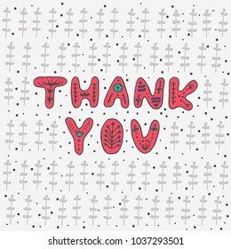 Thank you greeting card. Modern hand lettering.