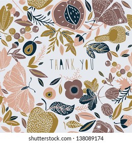 Thank You greeting card and pattern