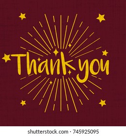 thank you greeting card with retro vintage concept design