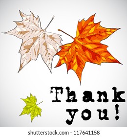 Thank you greeting card - vector illustration in hand drawn style