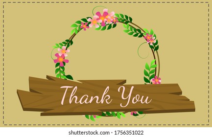 thank you greeting card vector design