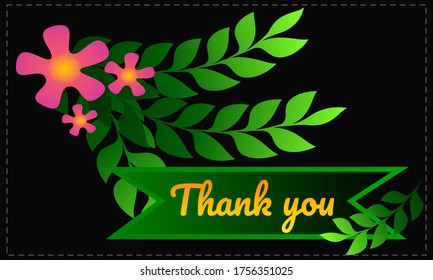 thank you greeting card vector design