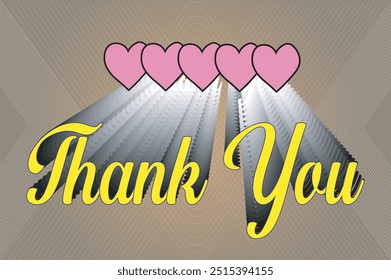 Thank you greeting design Vector illustration withe gradient background