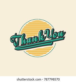 thank you greeting vintage text vector