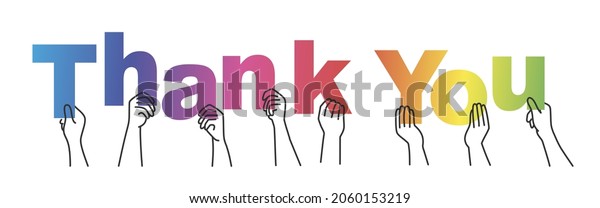 Thank You Group People Hold Big Stock Vector (Royalty Free) 2060153219 ...