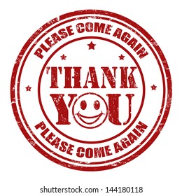 Thank you grunge rubber stamp, vector illustration