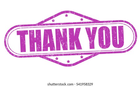 Thank you grunge rubber stamp on white background, vector illustration