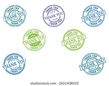 Thank You Grunge Stamp Collection, Appreciation Gratitude Badges
