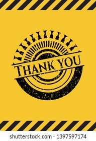 Thank you grunge warning sign emblem. Vector Illustration. Detailed.