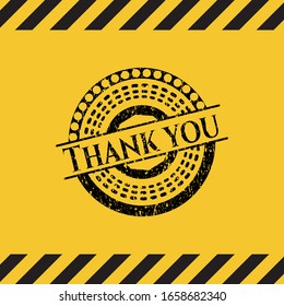 Thank you grunge warning sign emblem. Vector Illustration. Detailed.