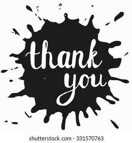 Thank you, Hand Crafted Inspirational Quote Poster. Motivation Quote, Vector Background in Retro Vintage Style, use for greeting cards, web templates, invitation