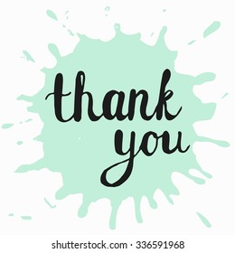 Thank you, Hand Crafted Inspirational Quote Poster. Motivation Quote, Vector Background in Retro Vintage Style, use for greeting cards, web templates, invitation