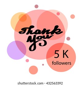 Thank you hand draw. Thank you 10 K followers. Web design for site, network, social networks. Thank you lettering. Vector illustration. 
