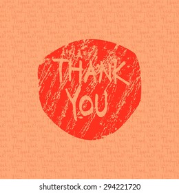 thank you hand draw card. vector illustration, 10 eps