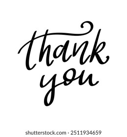 Thank you. Hand Drawing lettering quote. Vector illustration