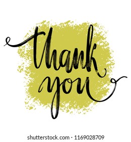 Thank you. Hand drawn creative calligraphy and brush pen lettering, design for holiday greeting cards and invitations.