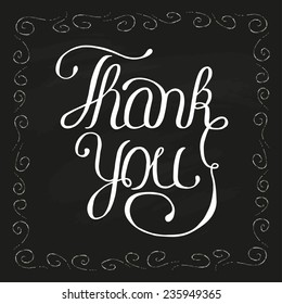 Thank you hand drawn design on chalkboard