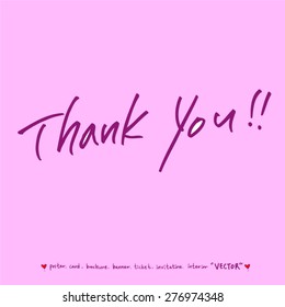 Thank you / Hand drawn greeting /  vector - calligraphy