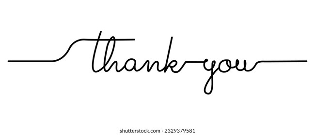 Thank you hand drawn inscription. Calligraphic inscription, vector illustration.