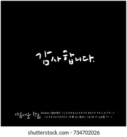 Thank you / Hand drawn Korean alphabet / vector - calligraphy