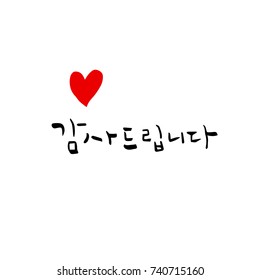 Thank you / Hand drawn Korean alphabet / vector - calligraphy