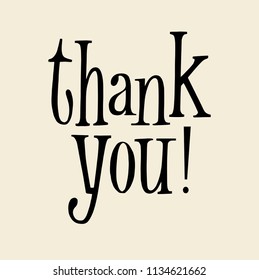 Thank you hand drawn lettering sign