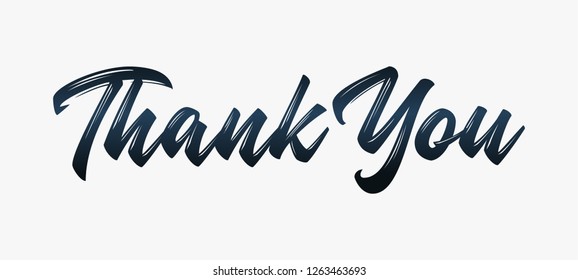 Thank you Hand drawn lettering. Calligraphic Lettering, Modern Calligraphy for thank You. Vector illustration.