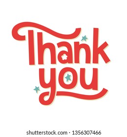 Thank you. Hand Drawn Lettering Style. Vector illustration for invitation and greeting card, t-shirt, prints and posters.