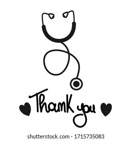 Thank You Doctor Nurses Medical Personnel Stock Vector (Royalty Free ...