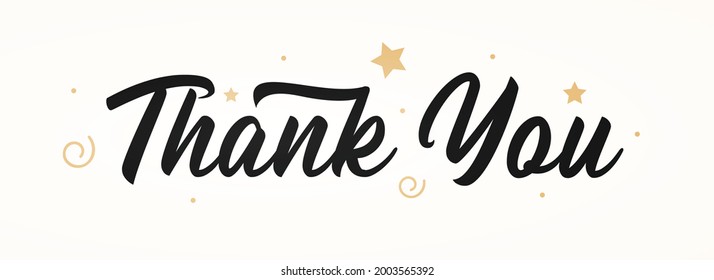 "Thank You" hand drawn lettering. calligraphic lettering, Vector illustration.