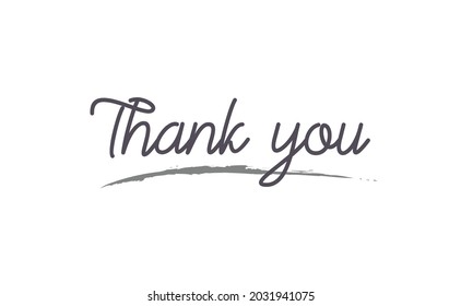 Thank You hand drawn lettering. Handwritten inscription. Thanks card. Vector illustration. 