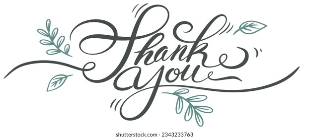 Thank you hand drawn lettering typography vector eps