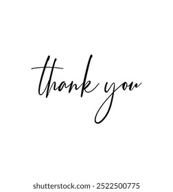 thank you hand drawn lettering, thank you calligraphy vector illustration on white background eps 10.