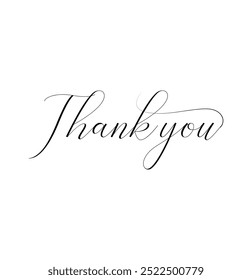 thank you hand drawn lettering, thank you calligraphy vector illustration on white background eps 10.