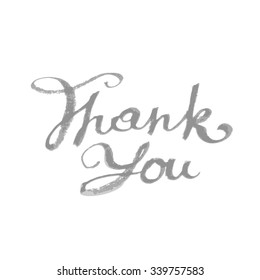 Thank you hand drawn lettering handmade scribble calligraphy text. Vector file is EPS8.