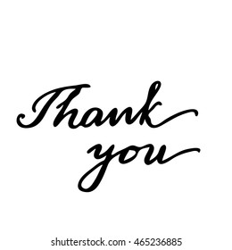 Thank You Hand Drawn Lettering Card Stock Vector (Royalty Free ...