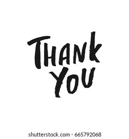 Thank you - Hand drawn lettering quote. Vector illustration