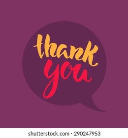 Thank you hand drawn lettering.Motivational colorful poster