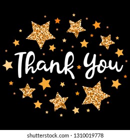 Thank You. Hand drawn motivation, inspiration phrase. Isolated print. 