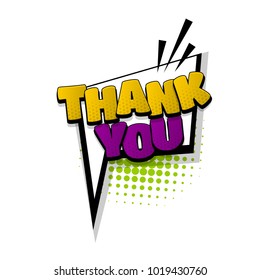 Thank you hand drawn pictures effects. Template comics speech bubble halftone dot background. Pop art style. Comic dialog cloud, space text pop-art. Creative idea conversation sketch explosion.