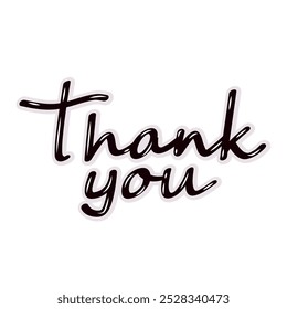 Thank you. Hand drawn typography poster. T shirt hand lettered calligraphic design. Inspirational vector typography. vector illustration