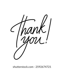 Thank you. Hand drawn typography poster. T shirt hand lettered calligraphic design. Inspirational vector typography. vector illustration