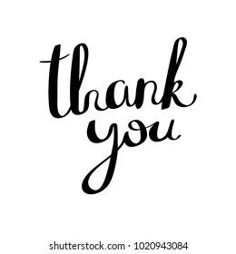 Thank you. Hand drawn vector lettering phrase. Modern motivating calligraphy decor for wall, poster, prints, cards, t-shirts and other